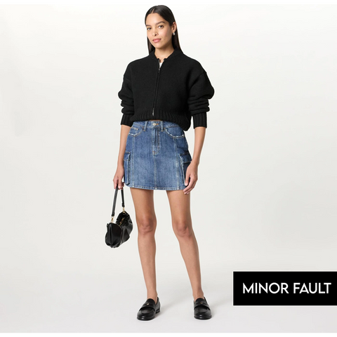 (Minor Fault) Blue Cargo Mini Skirt | Montivo Pakistan