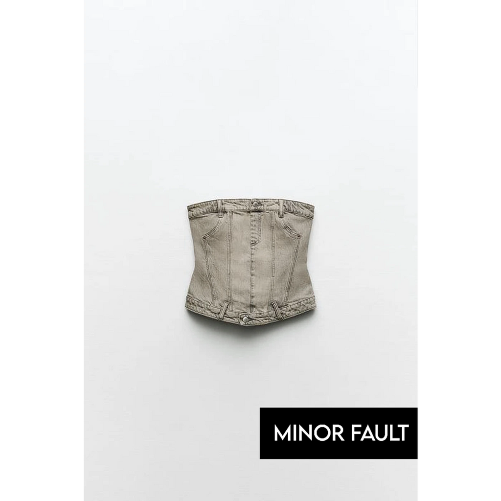 (Minor Fault) Washed Vintage Denim Corset | Montivo Pakistan