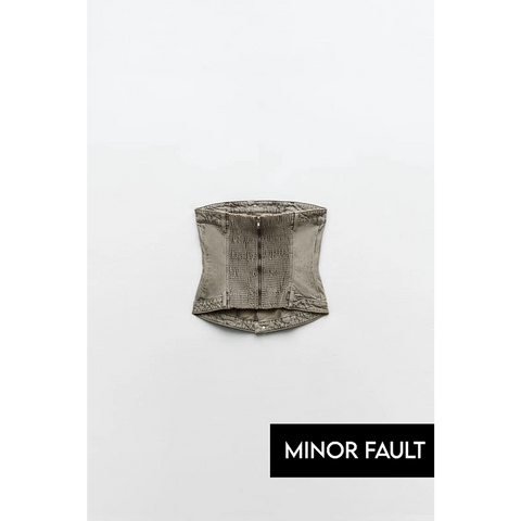 (Minor Fault) Washed Vintage Denim Corset | Montivo Pakistan