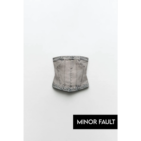 (Minor Fault) Vintage Denim Corset | Montivo Pakistan