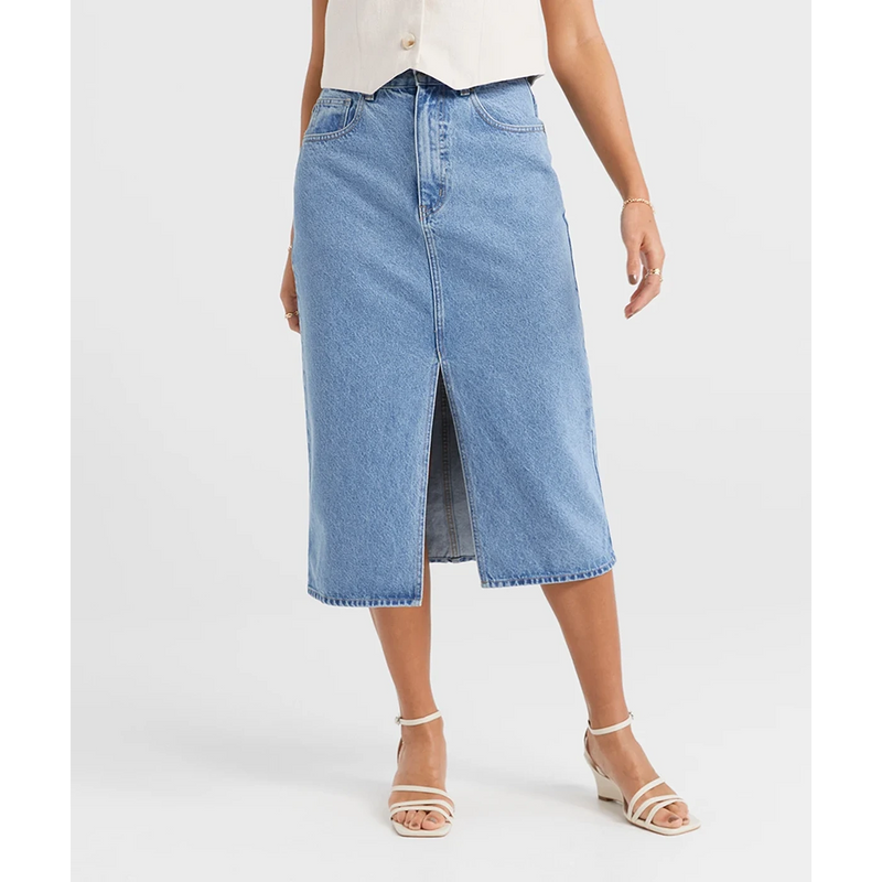 Light Blue Front Slit Skirt | Montivo Pakistan