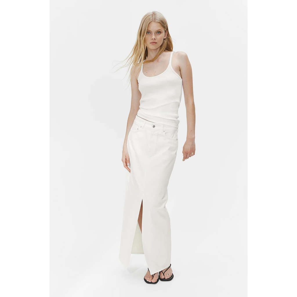 White Denim Maxi Skirt | Montivo Pakistan