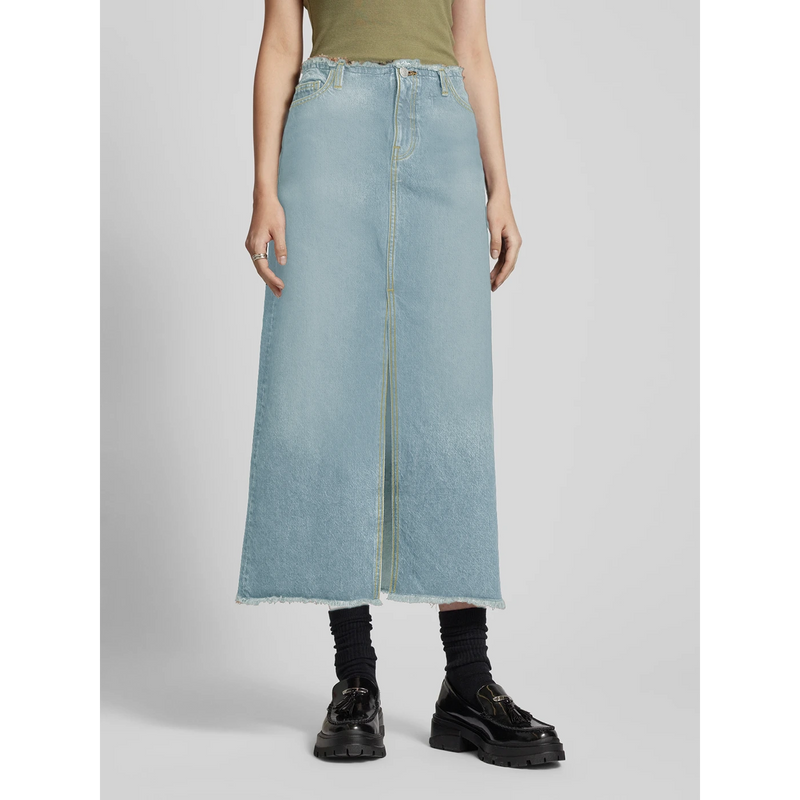 Light Blue Frayed Hem Skirt | Montivo Pakistan