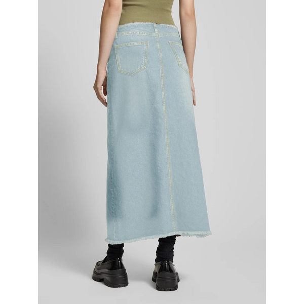 Light Blue Frayed Hem Skirt | Montivo Pakistan