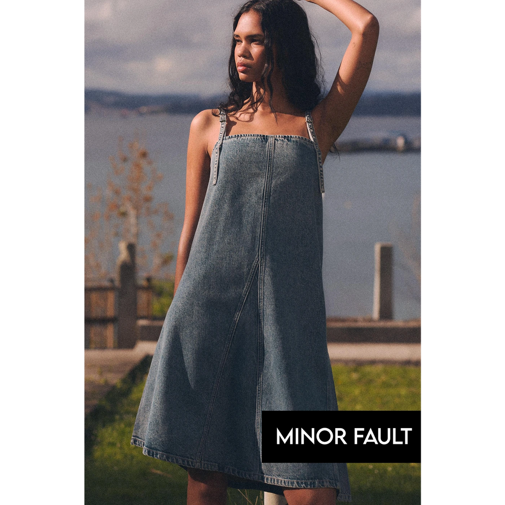 (Minor Fault) ZR Blue Denim Dress | Montivo Pakistan