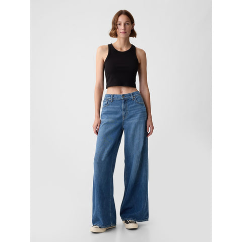 Mid Blue Extra Wide Leg Jeans | Montivo Pakistan