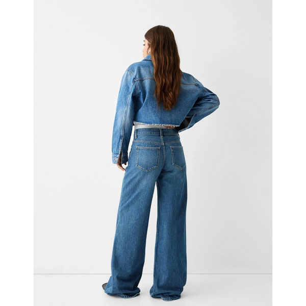 Mid Blue Wide Leg Jeans | Montivo Pakistan