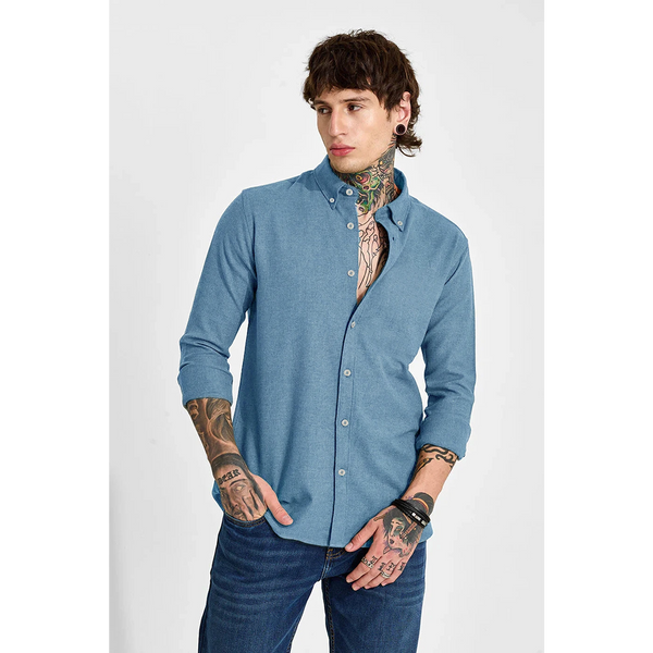 Fog Blue Slim Fit Shirt | Montivo Pakistan