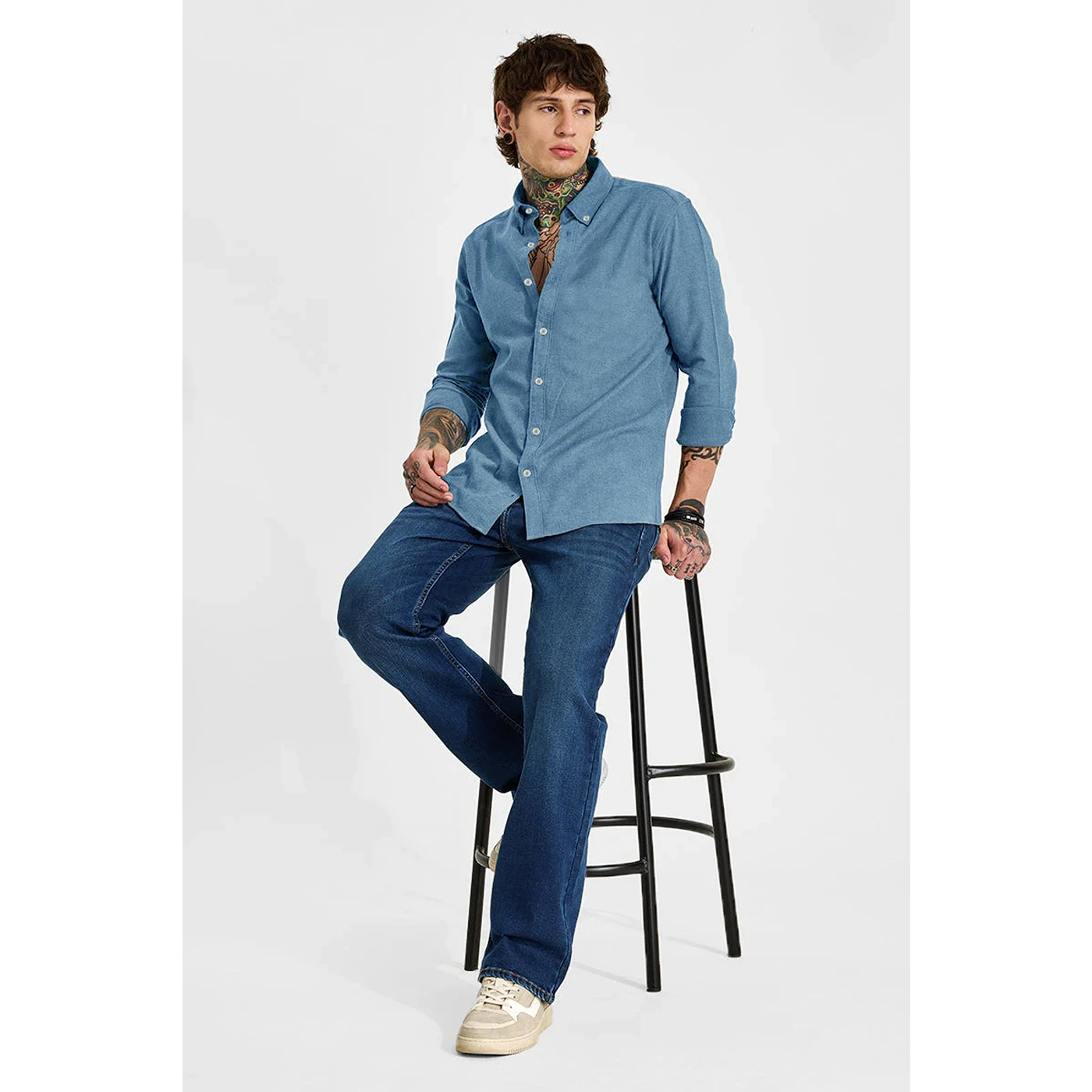 Fog Blue Slim Fit Shirt | Montivo Pakistan