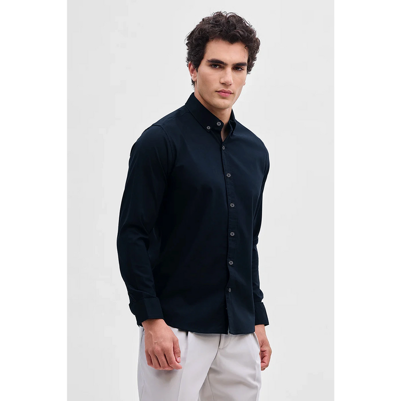 Navy Blue Slim Fit Shirt | Montivo Pakistan