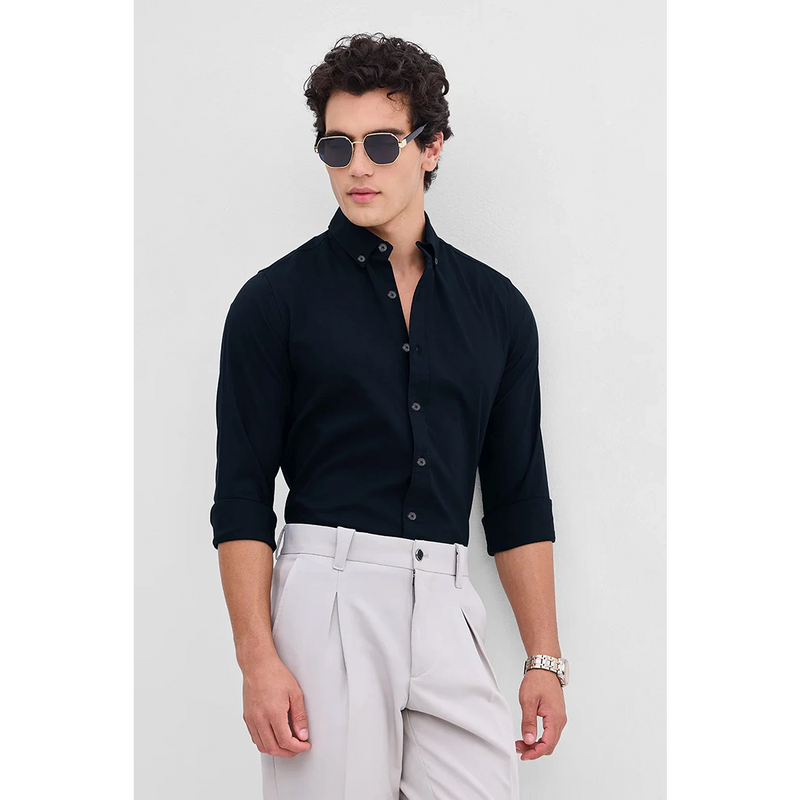 Navy Blue Slim Fit Shirt | Montivo Pakistan