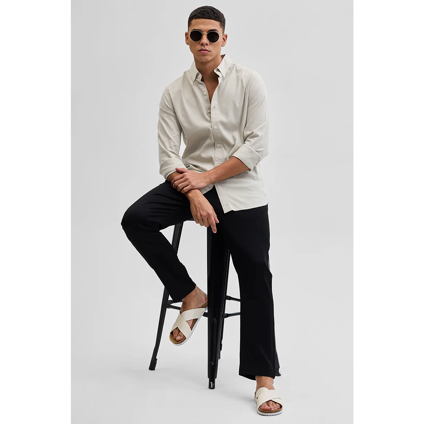 Ecru Slim Fit Shirt | Montivo Pakistan