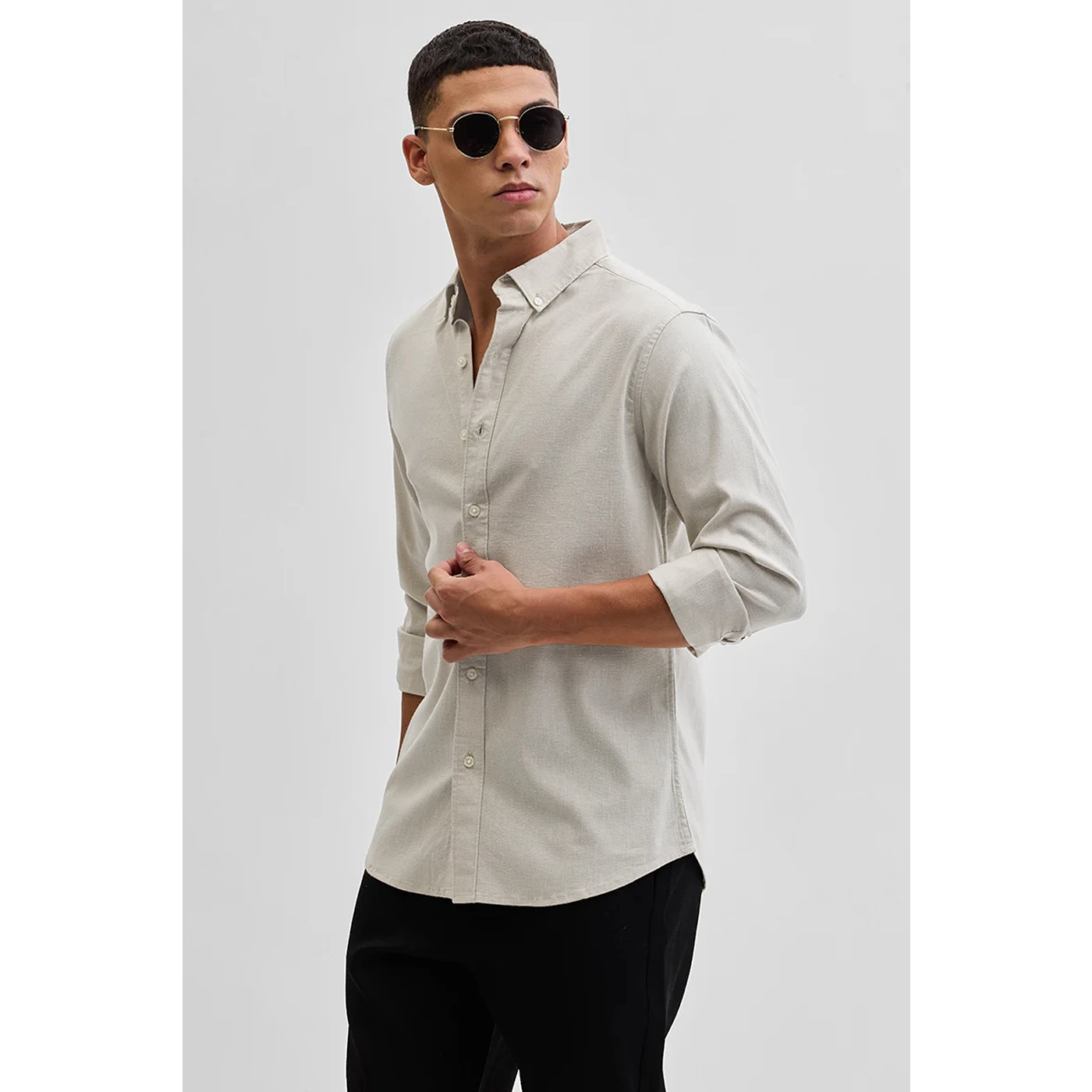 Ecru Slim Fit Shirt | Montivo Pakistan