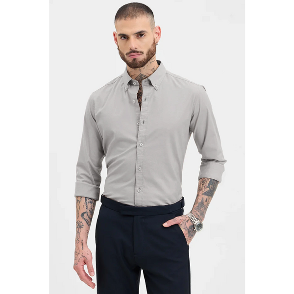 Light Grey Slim Fit Shirt | Montivo Pakistan