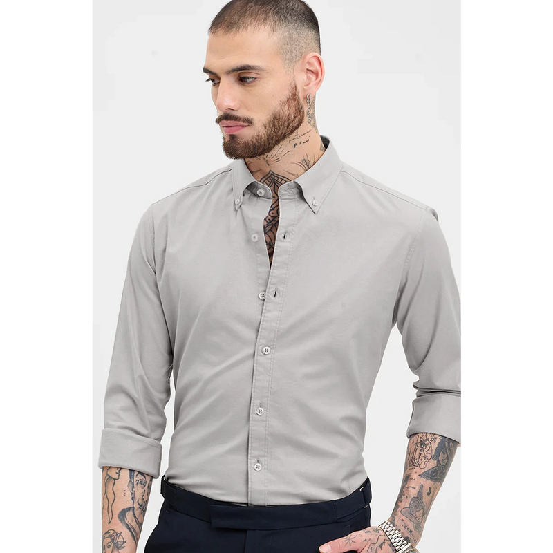 Light Grey Slim Fit Shirt | Montivo Pakistan
