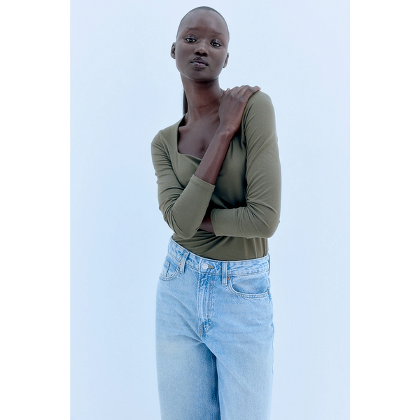 Olive Green Long Sleeves Jersey Bodysuit | Montivo Pakistan