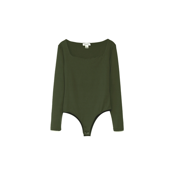 Olive Green Long Sleeves Jersey Bodysuit | Montivo Pakistan