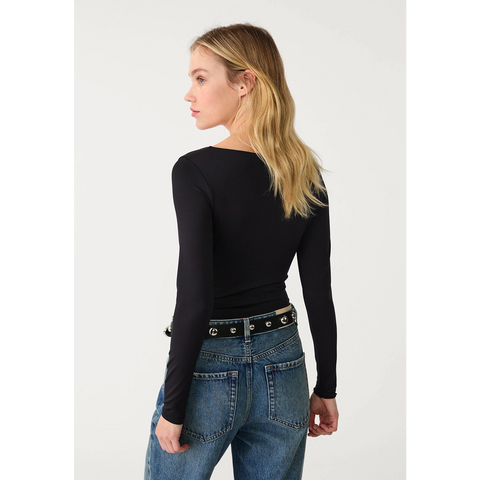 Black Long Sleeves Jersey Bodysuit | Montivo Pakistan