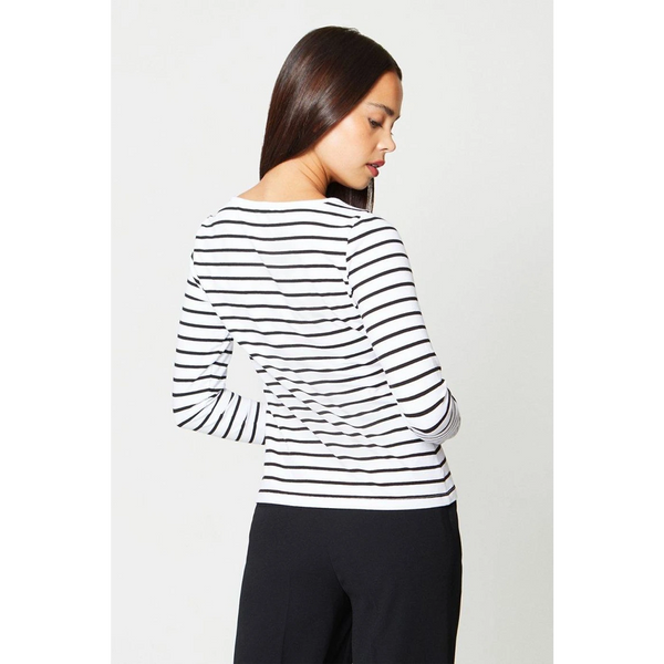 Black Stripes Slash Neck Jersey Top | Montivo Pakistan