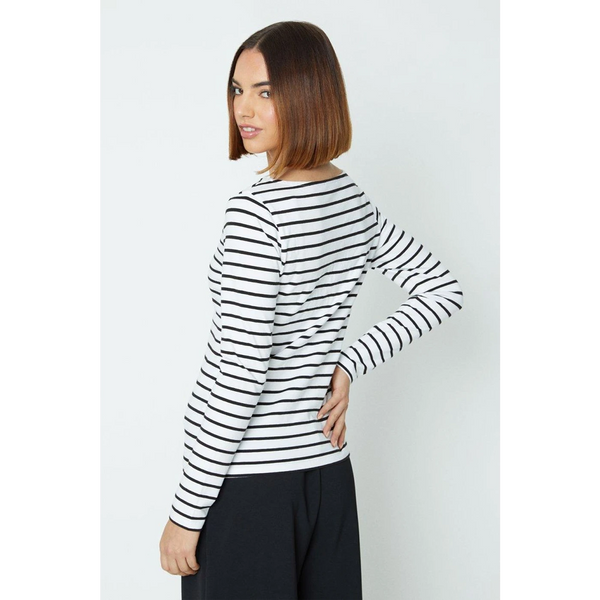 Black Stripes Asymmetric Jersey Top | Montivo Pakistan