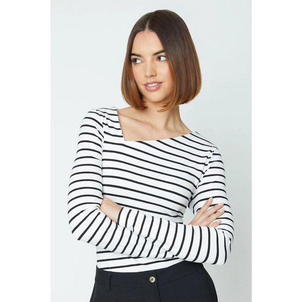 Black Stripes Asymmetric Jersey Top | Montivo Pakistan