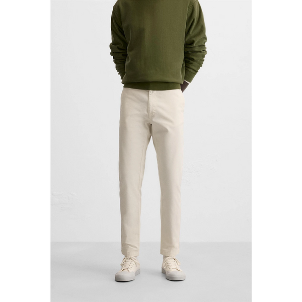 Ecru Slim Fit Chinos | Montivo Pakistan