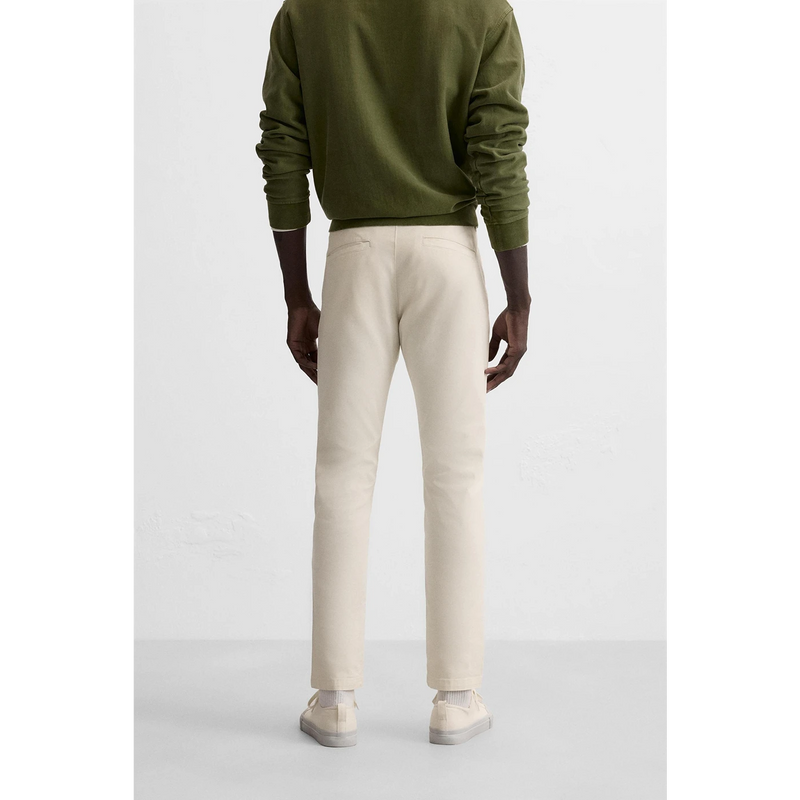 Ecru Slim Fit Chinos | Montivo Pakistan