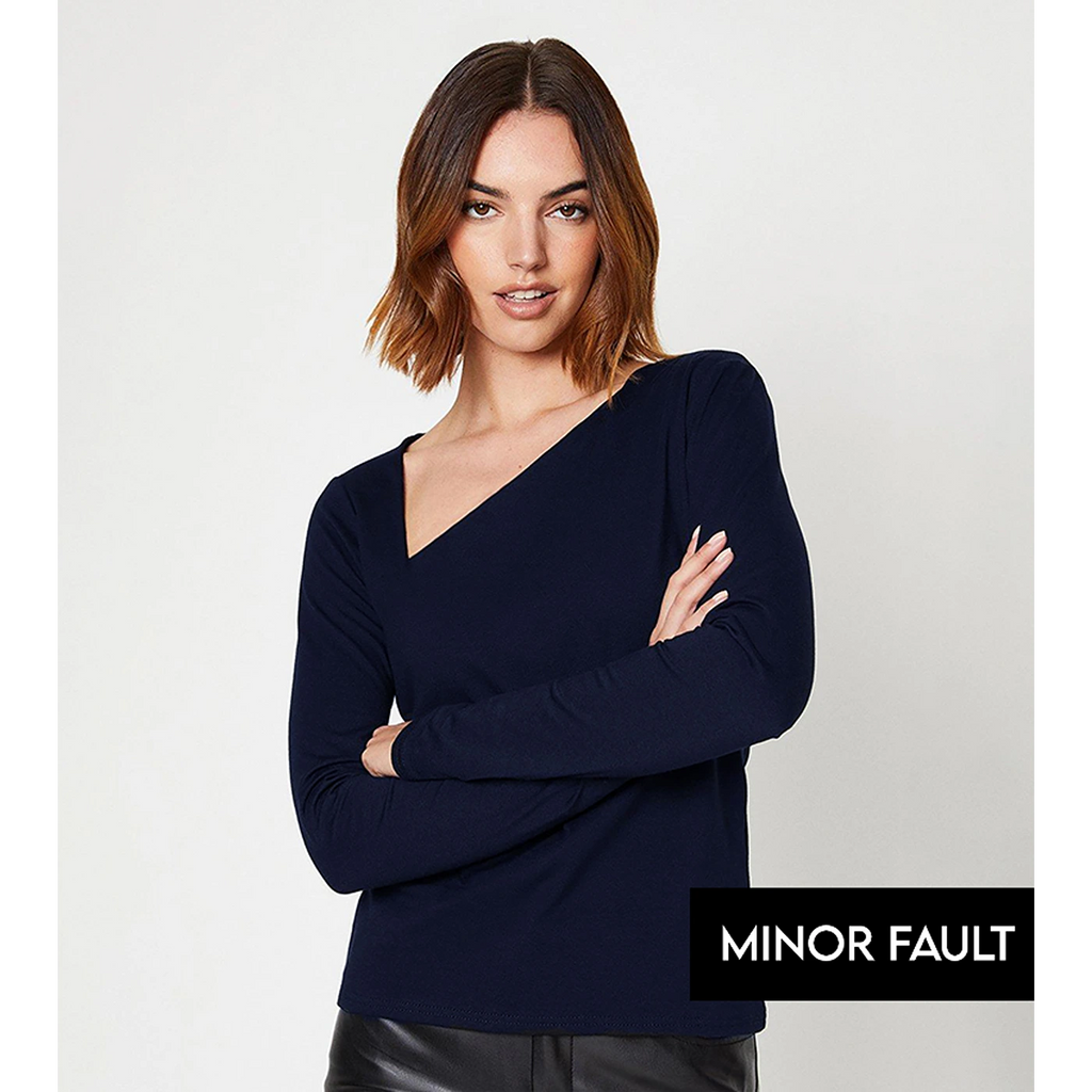 (Minor Fault) Navy Asymmetric Jersey Top | Montivo Pakistan