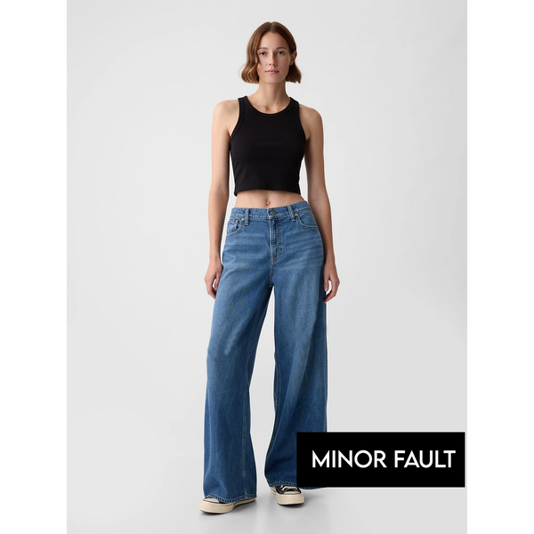 (Minor Fault) Mid Blue Extra Wide Leg Jeans | Montivo Pakistan