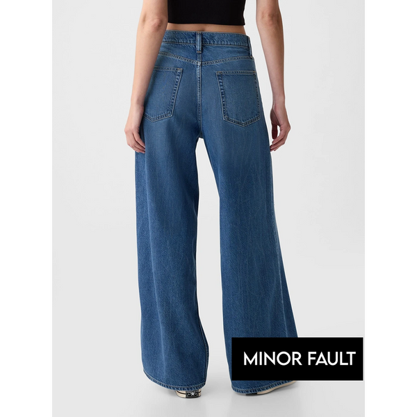 (Minor Fault) Mid Blue Extra Wide Leg Jeans | Montivo Pakistan