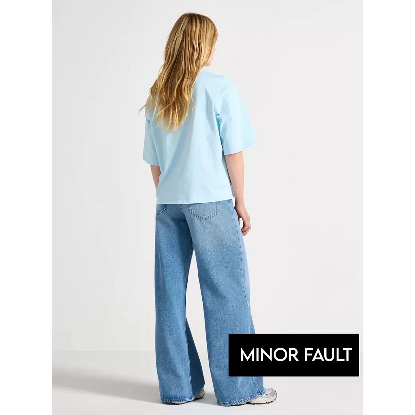 (Minor Fault) Light Blue Extra Wide Leg Jeans | Montivo Pakistan