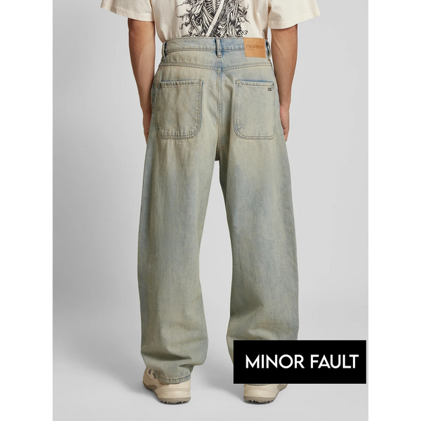 (Minor Fault) Dirty Light Blue Skater Baggy Jeans | Montivo Pakistan