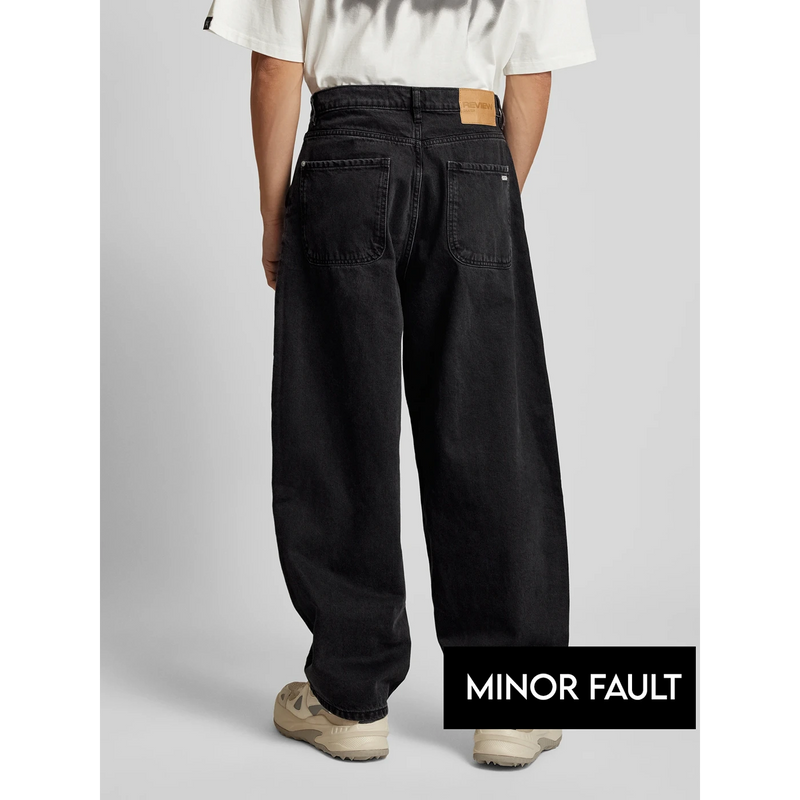 (Minor Fault) Black Baggy Fit Skater Jeans | Montivo Pakistan