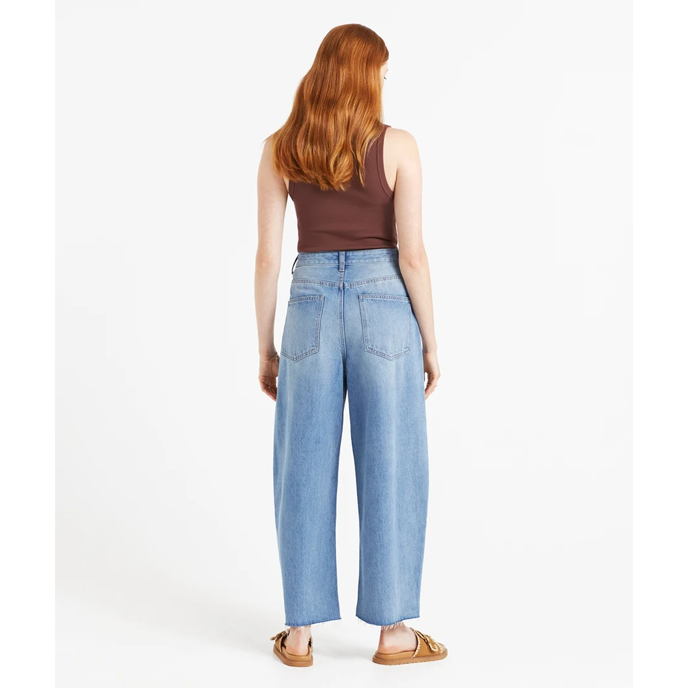 Light Blue Mid Rise Barrel Leg Jeans | Montivo Pakistan