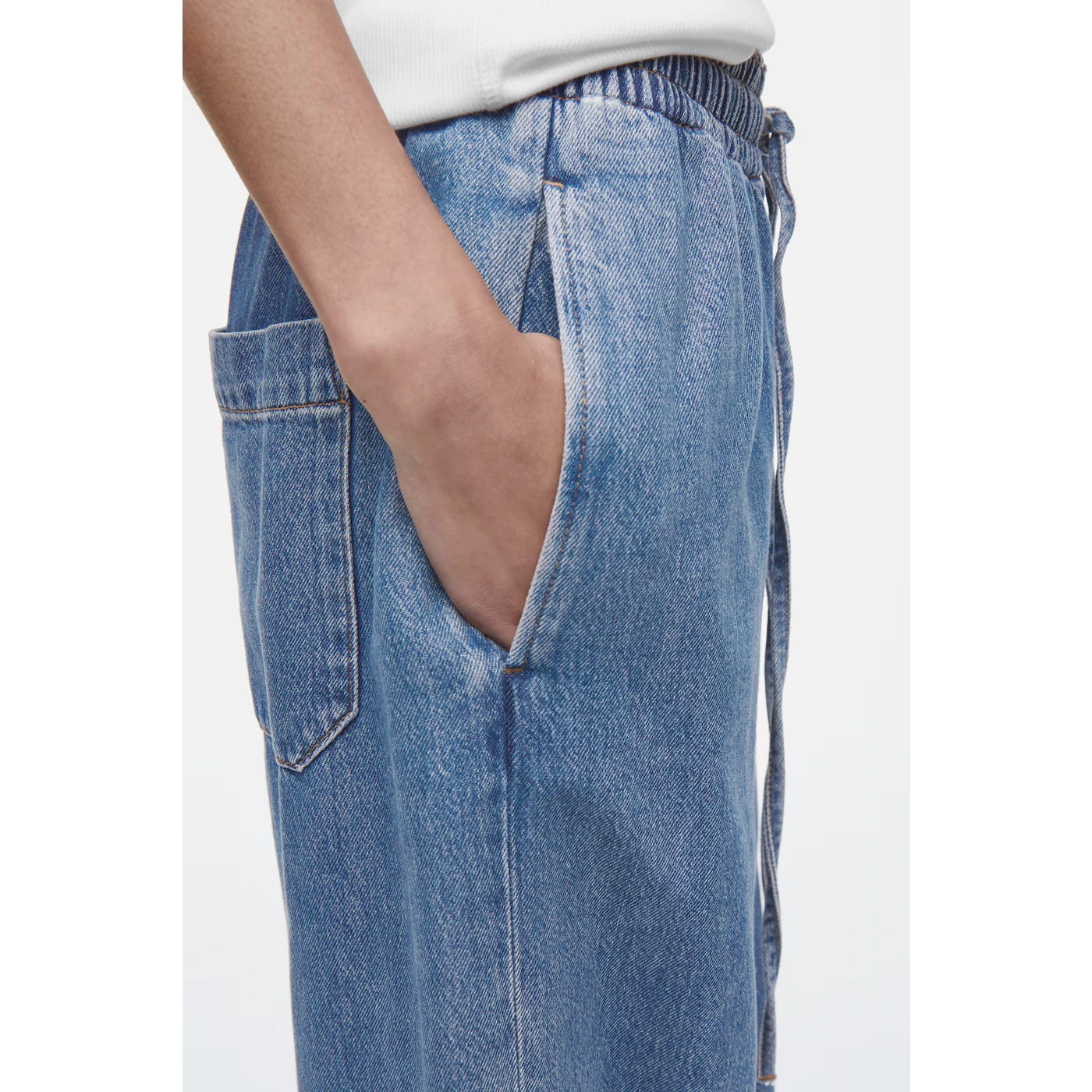 Wide Leg Fluid Denim Trousers | Montivo Pakistan