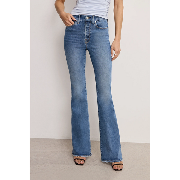 Mid Blue High Rise Flare Jeans | Montivo Pakistan