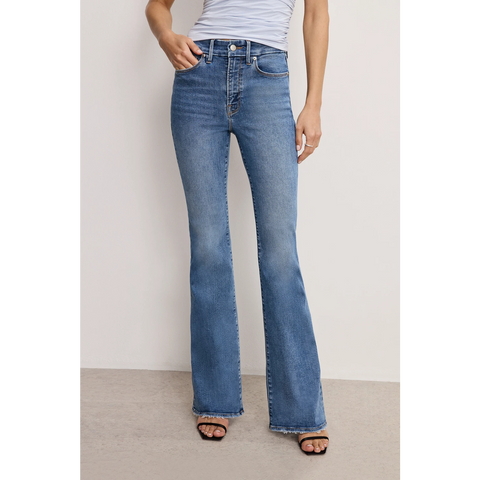 Mid Blue High Rise Flare Jeans | Montivo Pakistan