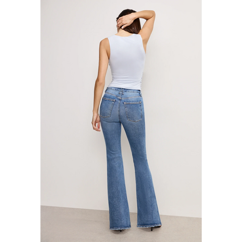 Mid Blue High Rise Flare Jeans | Montivo Pakistan