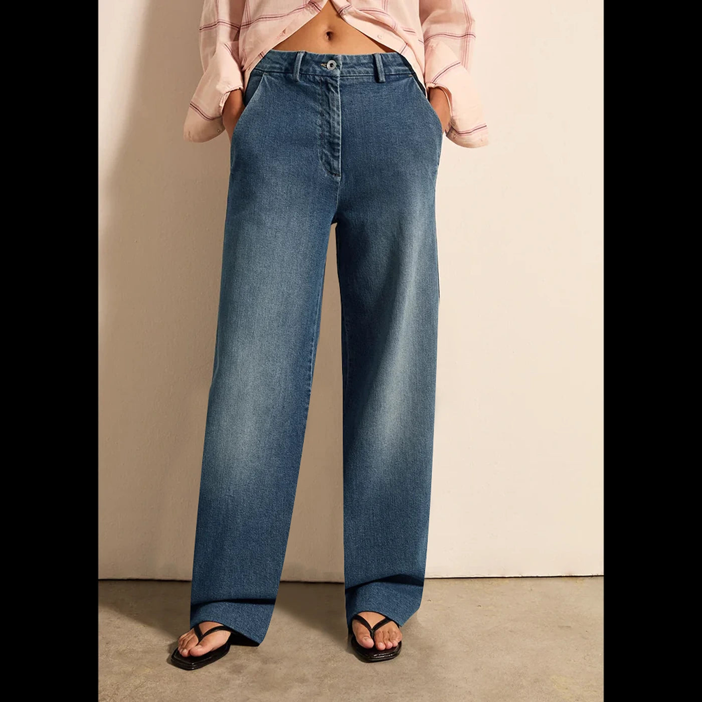 Vitange Blue Wide Leg Jeans | Montivo Pakistan