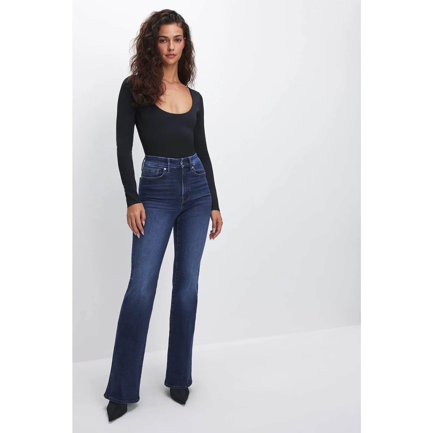 Dark Blue High Rise Flare Jeans | Montivo Pakistan