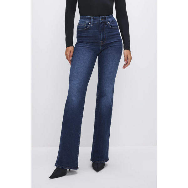 Dark Blue High Rise Flare Jeans | Montivo Pakistan