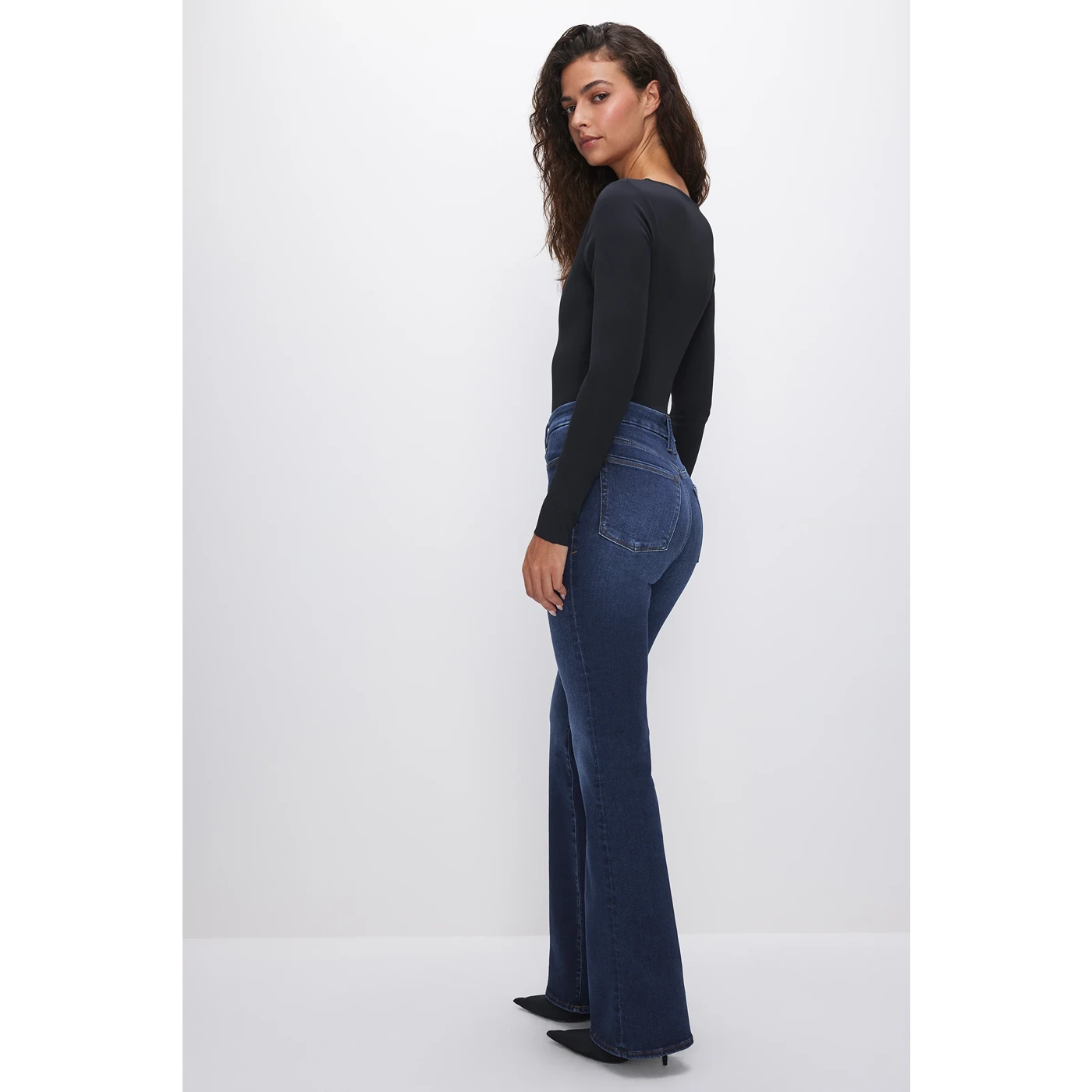 Dark Blue High Rise Flare Jeans | Montivo Pakistan