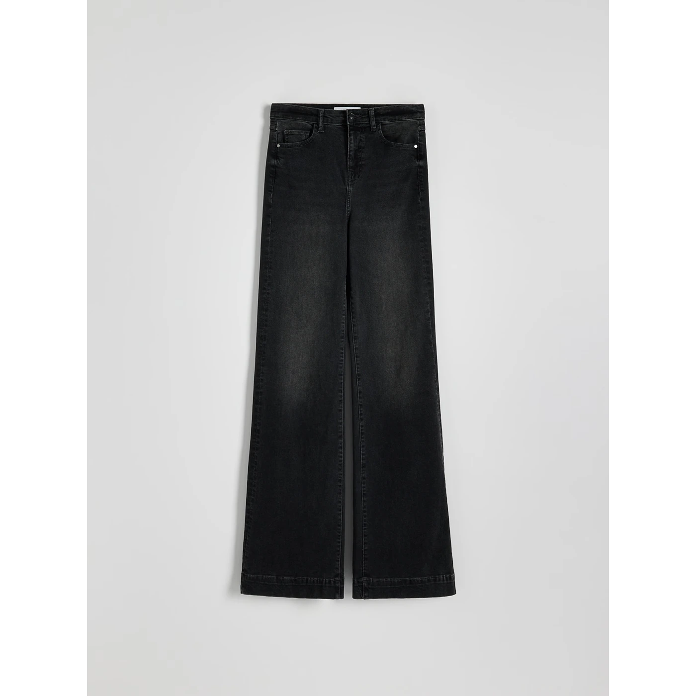 Faded Black High Waist Flare Jeans | Montivo Pakistan