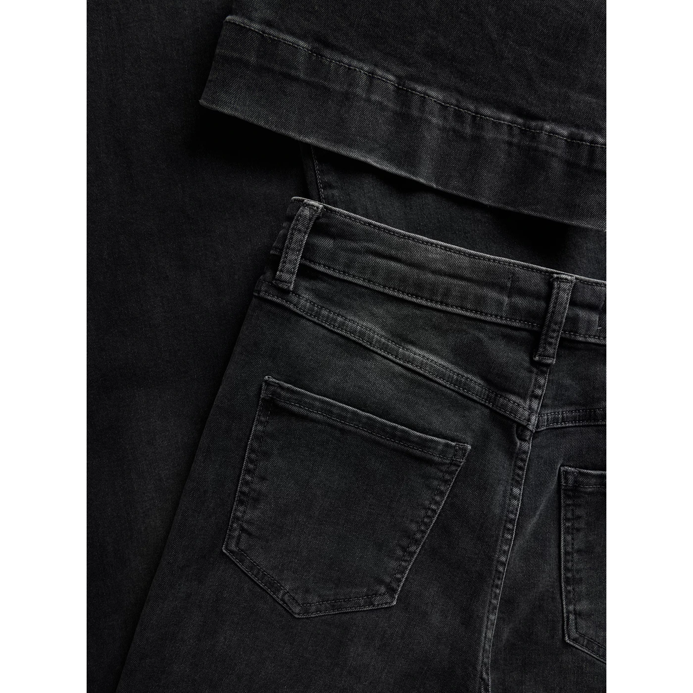 Faded Black High Waist Flare Jeans | Montivo Pakistan