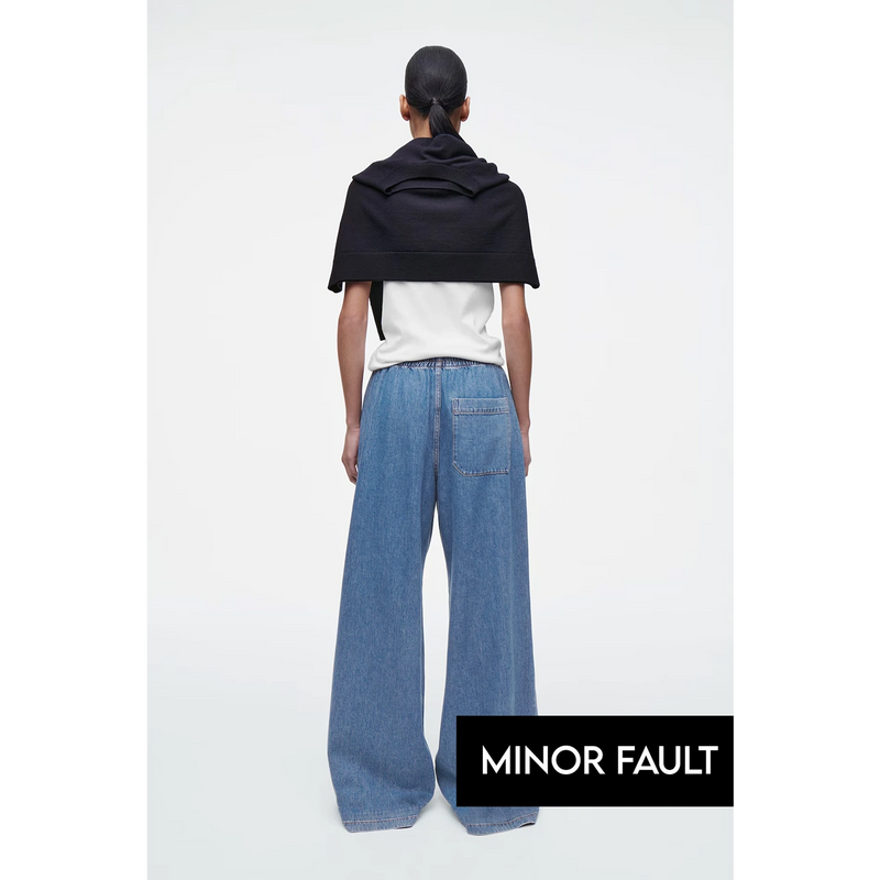 (Minor Fault) Wide Leg Fluid Denim Trousers | Montivo Pakistan