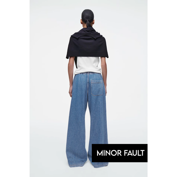 (Minor Fault) Wide Leg Fluid Denim Trousers | Montivo Pakistan