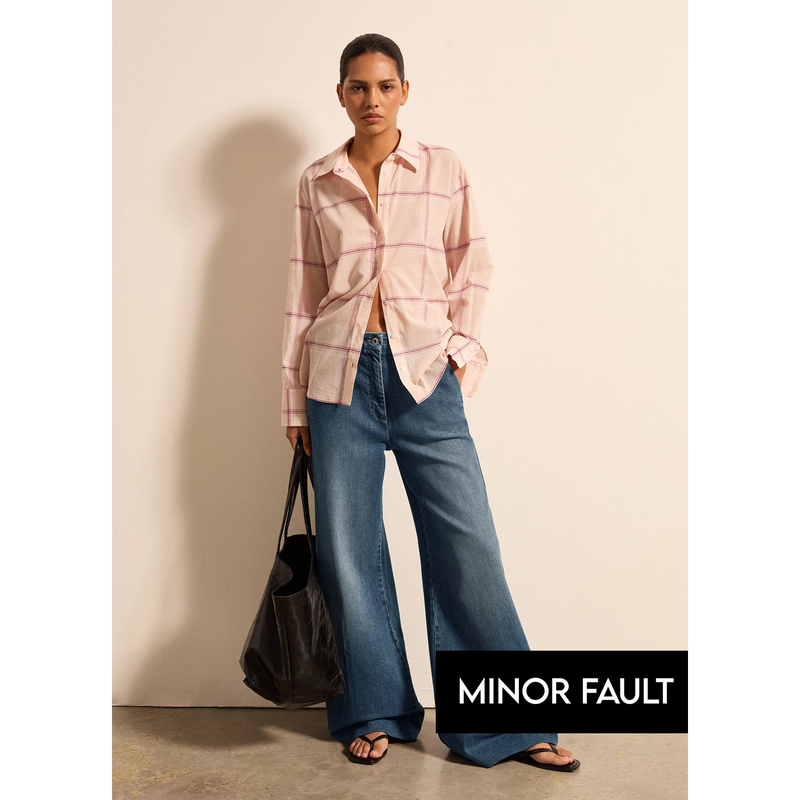 (Minor Fault) Vitange Blue Wide Leg Jeans | Montivo Pakistan