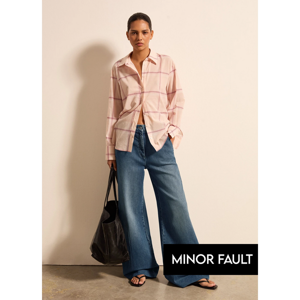 (Minor Fault) Vitange Blue Wide Leg Jeans | Montivo Pakistan