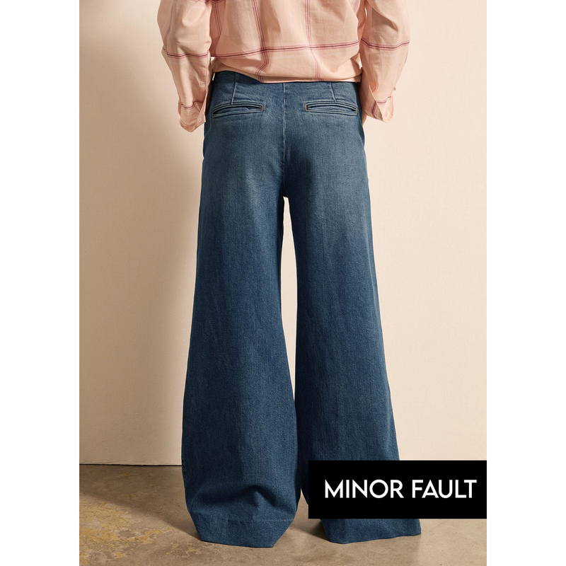 (Minor Fault) Vitange Blue Wide Leg Jeans | Montivo Pakistan