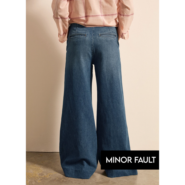(Minor Fault) Vitange Blue Wide Leg Jeans | Montivo Pakistan